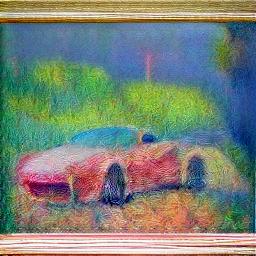 generated: a painting of a sport car in the style of Monet #5